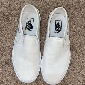 white slip on vans